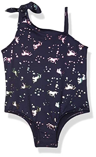 Image of Pink Platinum Girls Baby Girls Unicorn Rainbow Print Swimsuit
