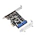Price comparison product image ASHATA PCI-E Card Adapter,PCI-E PCI-Express to Internal 2 Port 19Pin Header USB 3.0 Card Adapter with Low Profile