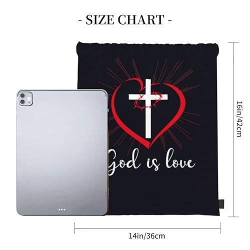 Cute Easter Jesus Cross Drawstring Backpack Sports Gym Sackpack Christian String Bag for Women Men4