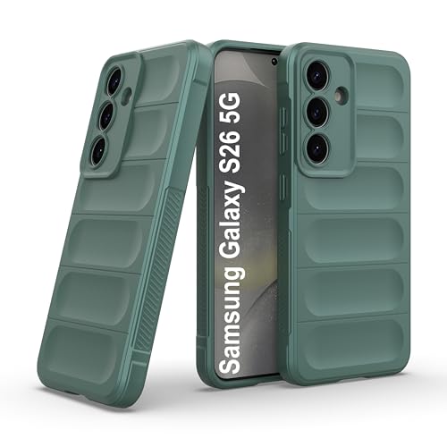 Image of Zapcase Back Case Cover for Samsung Galaxy S26 5G | Compatible for Samsung Galaxy S26 5G Back Cover | Liquid Silicon Magic Case with Camera Protection | Dark Green
