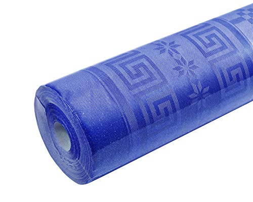 Damask paper disposable tablecloth in roll 25 M long X 1.18 M wide - Damask paper with a chic and classic universal pattern - Navy blue - Image 4