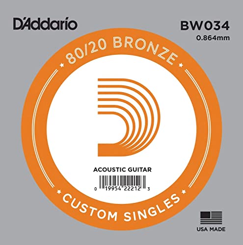D'Addario ダダリオ アコースティックギター用バラ弦 80/20ブロンズ .034 BW034 10本セット