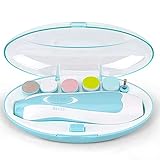 6 CABEZALES DE MOLIENDA: la lima de uñas para bebés viene con 3 papeles de lija acolchados seguros para bebés y niños de todas las edades, otros 3 accesorios para uso de adultos. Alimentación por 2 pilas AA (NO INCLUIDAS).