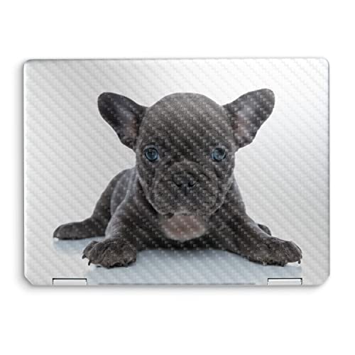 Image of MightySkins Carbon Fiber Skin Compatible with HP Spectre x360 14 inch (2022) Full Wrap Kit - French Bulldog | Protective Durable Textured Carbon Fiber Finish | Easy to Apply | Made in The USA