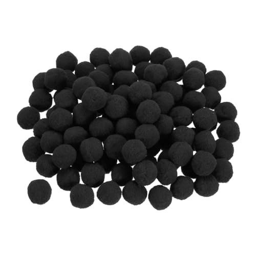 Unifizz 100 bolas de fieltro con pompones, pompones de tela negra de 2 cm para decoración de bricolaje, manualidades y festividades