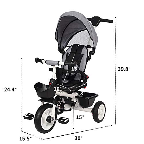 Booway Baby Trike, 6-In-1 Kids Stroller Tricycle With Adjustable Push Handle, Removable Canopy, Safety Harness For 6 Months - 5 Year Old #TOP3