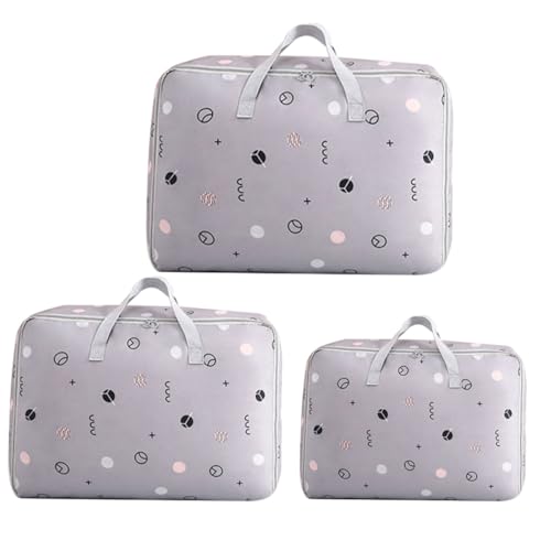 Bolsa de almacenamiento para colchas pack de 3 tamaños de tela oxford gris 2