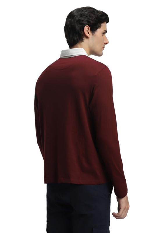 Image of Dennis Lingo Men's Cotton Polo Neck Tshirt, Regular Fit Long Sleeve