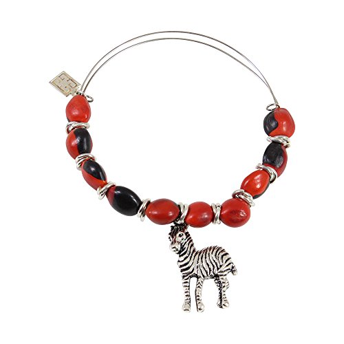 Image of EVELYN BROOKS Adjustable Bangle Bracelet (Multiple Charm Styles) for Women-w /Meaningful Good Luck Seed Beads - Handmade Jewelry | Great Gifts for Teen Girl Gifts & Great Addition to Girls Jewelry