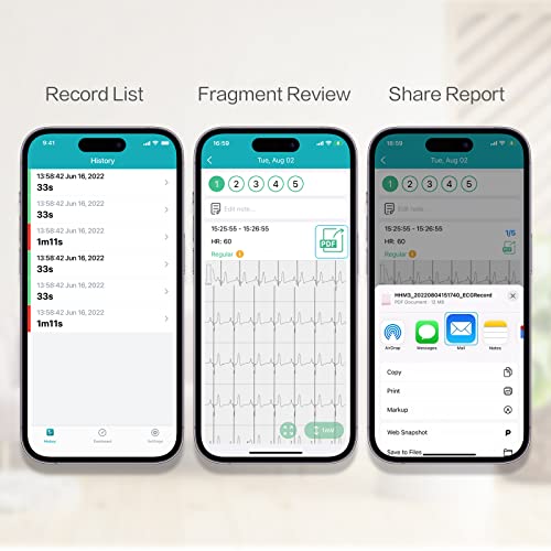 Livenpace Pocket HR Monitoring Device with Screen, Bluetooth Monitor for Rhythm Waveform, APP Compatible with iOS/Android, HHM3