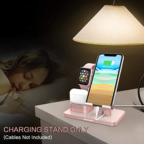BENTOBEN Cell Phone Stand for Apple Watch, Charging Dock Phone and Watch Stand Holder for AirPods/AirPods Pro, iPhone 11/12/13/14 Pro/12/14 Pro Max, Apple Watch 5/4/3/2/1, iPad and Other Devices