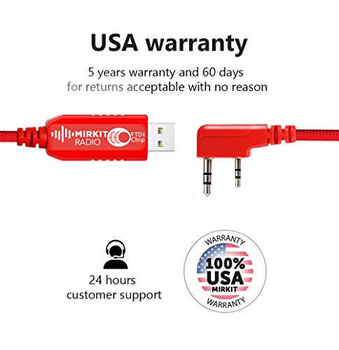 Mirkit Ftdi Usb Programming Cable Model 3 Red For Flashing Analogue Ham Radio: Baofeng, Wouxun, Kenwood, Archell, Retevis #TOP1