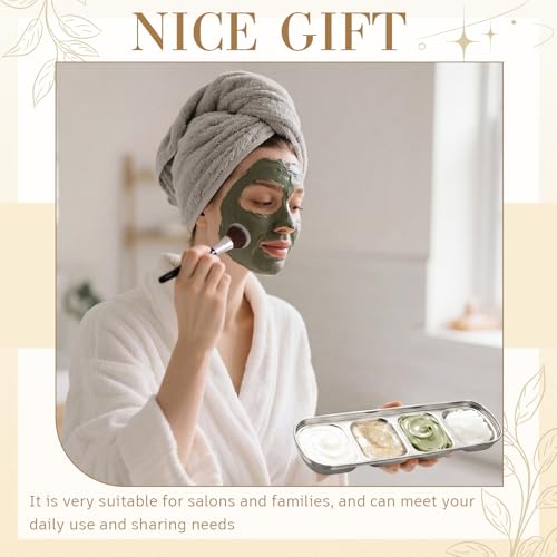 Image of 4 Pcs Esthetician Bowls Face Mask Tray Esthetician Supplies Stainless Steel Compartment Serving Tray Women Skincare Products Facial Bowl for Spa Salon Aesthetician Beauty, Nail Art (Silvery,Large)