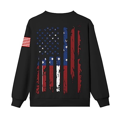 SAYM Boy's Patriotic American Flag USA Crew Neck US Hoodies Sweatshirts2