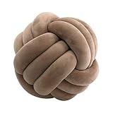 GXYR Knot Ball Pillow Round Cushion Pillows Velvet Round Pillows Cushion Dark Khaki Knot Pillow Home