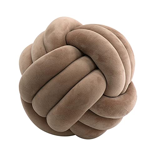 Gxyr Knot Ball Pillow Round Cushion Pillows Velvet Round Pillows Cushion Dark Khaki Knot Pillow Home Decoration Plush Pillow Round Throw Pillows For Couch,7.87" #TOP17