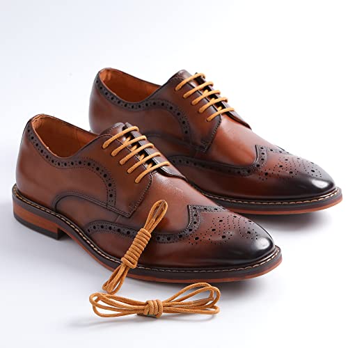Pterybird Tan Waxed Laces For Oxford Dress Shoes Boots,3 Pairs 2/32 Inch Thin Round Replacement Strings For Women Men Kids thumb #3