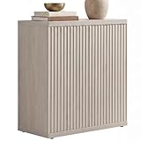 SICOTAS Buffet Cabinet with Storage Accent Sideboard Modern Credenza with Doors & Shelves Fluted Media Console Wood Mid Century Coffee Bar Table for Living Room Kitchen Dining Room Hallway