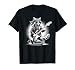 Tout Wear Cats Purrfect Rockin Kitty Guitarist Rock N Roll Cat T-Shirt, Small, Black