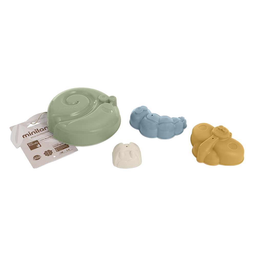 Miniland ECO Sand Molds Cool - Toy for children with set of 4 pieces of shapes from the sea.
