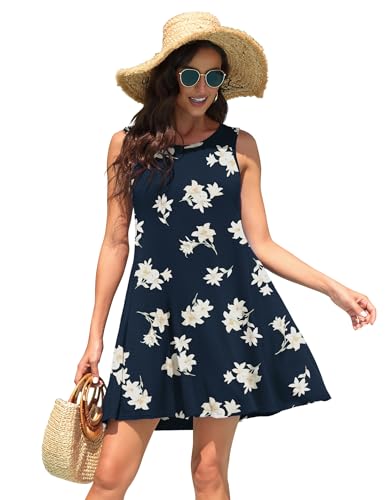 Image of WEACZZY Women Summer Casual Swing T Shirt Dresses Beach Cover up Loose Dress