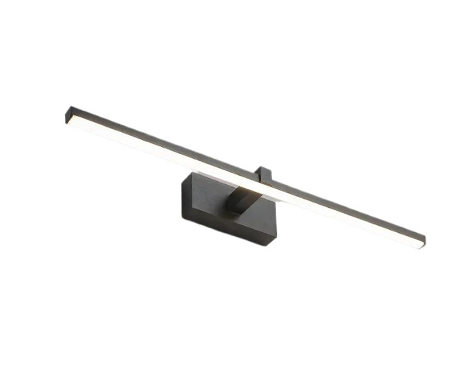 Nowoczesna lampa ścienna LED Sprzęt łazienkowy Kinkiet, trzykolorowe światła Aluminiowa lampa LED do łazienki z lustrem(Black80)