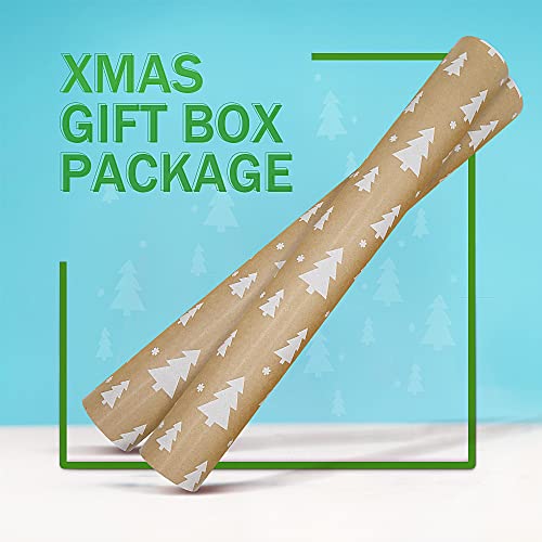 OTMVicor 43cm x 15M Roll Package Christmas Wrapping Paper, Kraft Paper with Christmas Tree Recyclable Gift Paper for Xmas Gift Wrapping Party Decoration — photo 4