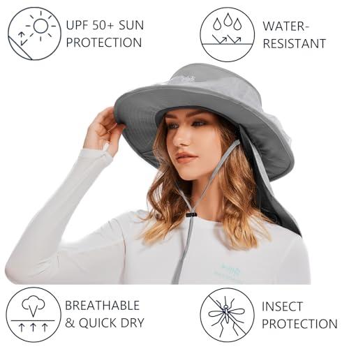 Image of BASSDASH Unisex UPF 50+ Mosquito Net Hat with Neck Flap FH17