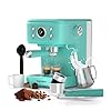 Espresso machine expresso coffee machines 20 bar 2 in 1 latte cappuccino machine with milk frother steam wand compatible for ns original capsules blue  urban country home decor