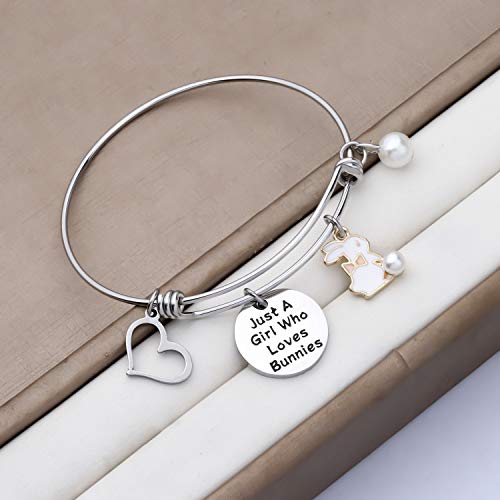 FAADBUK Funny Bunnies Bracelet Animal Lover Gift Just A Who Loves Bunnies Jewelry Bracelet Bunnies Lover Gift Bunnies Jewelry (Bunnies Br-S)2