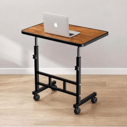 Image of Height Adjustable Mobile Laptop Table with Lockable Wheels