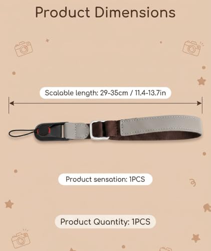 Image of embroidery Camera Strap, Camera Belt, Wrist Strap for Camera - Adjustable Quick Release Hand Strap, Mirrorless & Action Cams