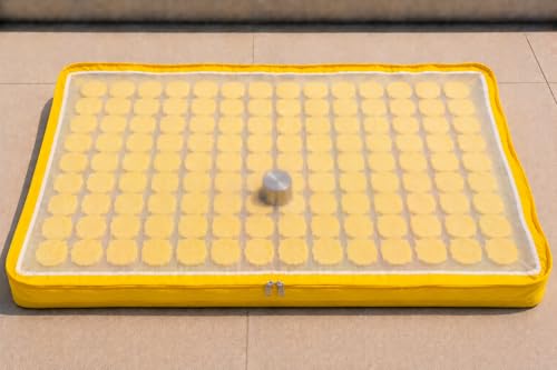 Image of Soul Neverends Solar Food Dryer Bag with Mesh Net Cover, Yellow, Zippered, for Drying Fruits,Vegetables and papad,(3x5 fit) Large yellow