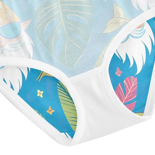 Kids Underwear Girls, Hawaiian Gnome Blue Toddler Panties, Cotton Underwear for Girls, 2T–8 Years4