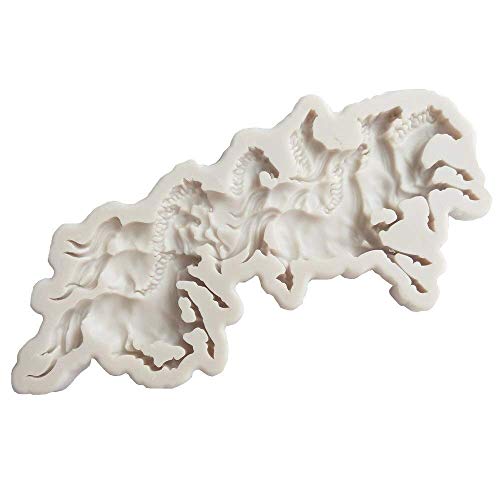 Image of FirstTry Animal Fondant Mould I 3D 7 Running Horses Shape Silicone Chocolate Mold I for DIY Handmade Cake Decor Polymer Clay Cookies Ice Cube Dessert Pastry Muffin Soap Resin Candle Art Crafts