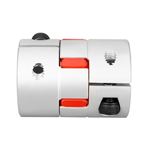 sourcingmap 8mm to 19mm Shaft Plum Shaped Coupling Coupler 40mm Diameter 55mm Length, Red,Silver, 8-19mm - Image 4