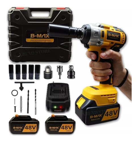 Parafusadeira Furadeira e Chave De Impacto Sem Fio 48v 2 Baterias Bivolt