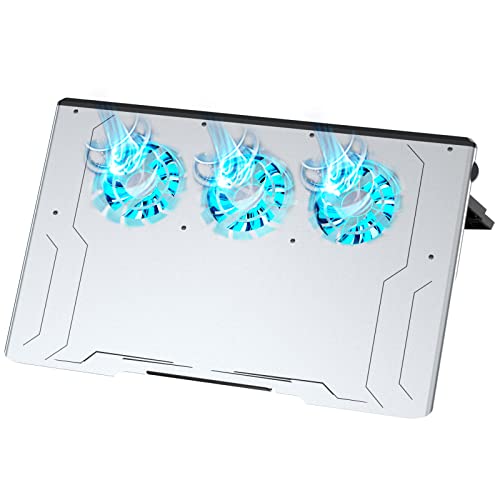 AICHESON-RGB-Lights-Laptop-Cooler-Pad-with-3-Iceblue-Lighting-Cooling-Fans-for-15-to-173-inch-Computers-2-USB-Ports-Aluminum-Alloy-Silver