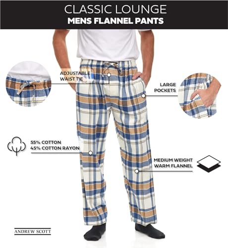 Image of Andrew Scott Men's Flannel Drawstring Pajama Pants | Plush Flannel Fleece | Pockets | Drawstring