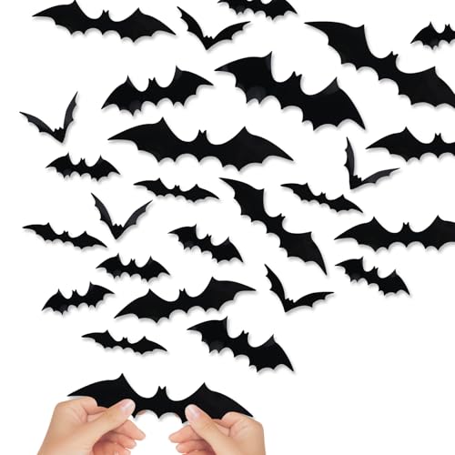 Halloween Decorations Clearance, 120PCS 3D Bats Halloween Decorations Wall Decor