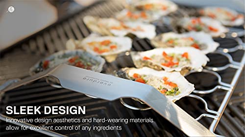 Everdure Grilling Oyster Rack: Brushed Stainless Steel, Easy Grip Handles, Fits 20 Oysters, Premium Bbq Tray For Grilling Appetizers, Shrimp, Scallops, Mushrooms, Peppers, And More, Silver #TOP2