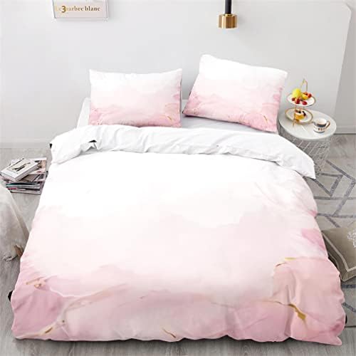 Tomifine Marble Bedding Set Marble Duvet Cover Set, Soft Microfiber Comforter Cover Quilt Cover Set Decorative 3 Piece (Double: 200 x 200 cm,Navy blue)