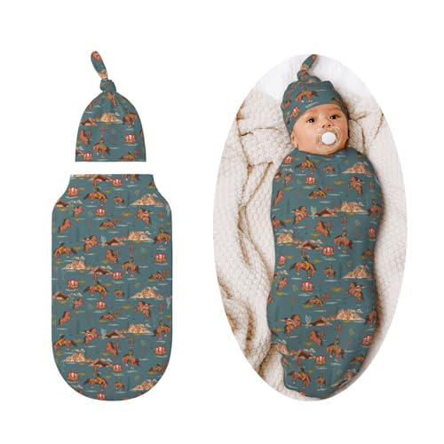 Image of Western Horse Swaddle Blankets Newborn Receiving Blanket Baby Swaddle Wrap Soft Sleeping Sack for Baby Girls Boys