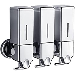 Dispensador De Champu Triple Dispensador de jabón montado en la Pared, dispensador Triple de Gel de Ducha de 1500 ml, dispensador de champú y acondicionador, Botellas de Bomba Recargables para baño, Hotel