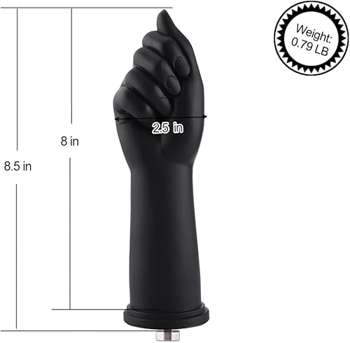 Miniatura 3 de Hismith Consolador de silicona con puño de 8.5 pulgadas para máquina sexual premium con sistema KlicLok, longitud insertable de 8 pulgadas, diámetro