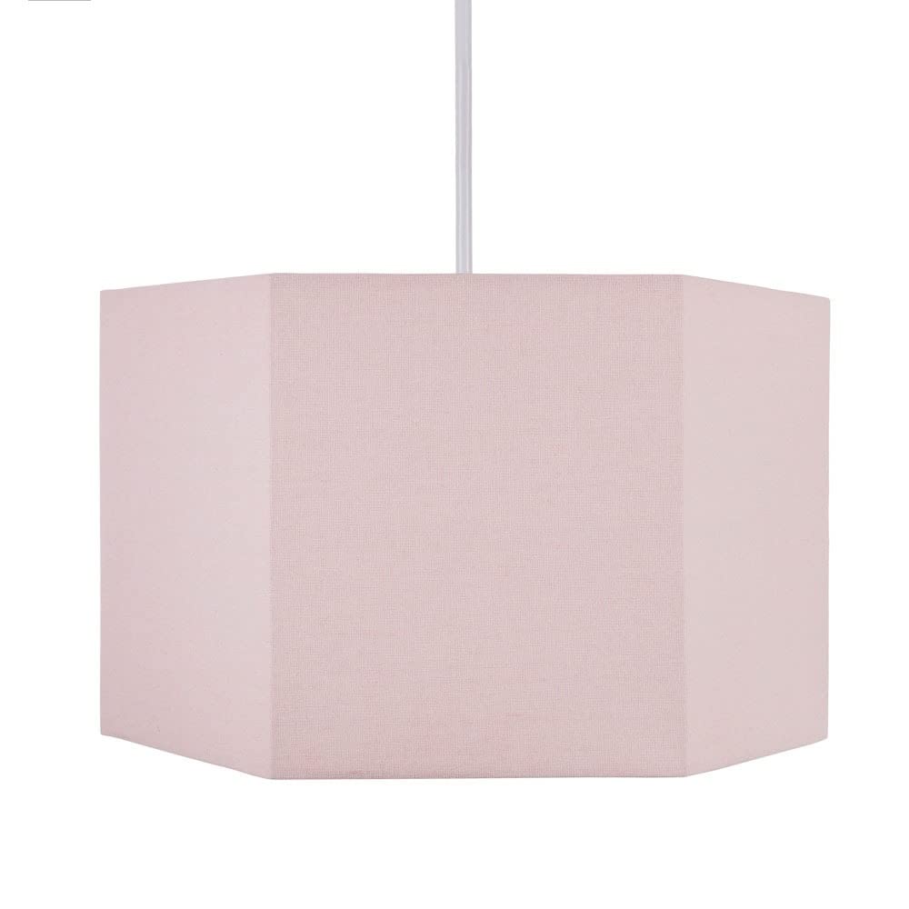 Litecraft Glow Light Shade 30cm Easy Fit Hexagon Children's Lampshade - Pink