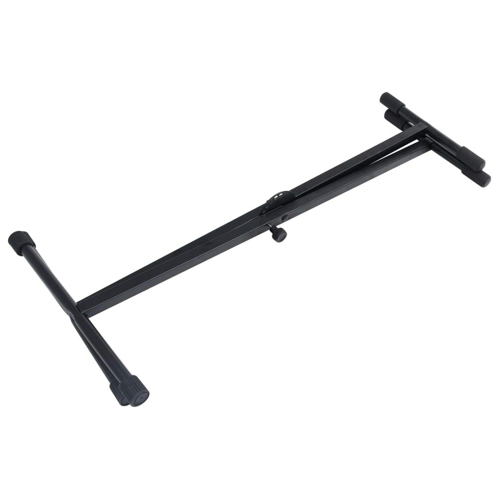 Keyboardständer und Hocker Set Schwarz, höhenverstellbar und klappbar, gepolsterter runder Musiker Stuhl mit Stahlrahmen, ideal für Keyboard, Klavier, Schlagzeug, Bühne und Studiokomfort