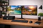Complete Dual 22 inch Monitors SFF PC Set - Intel Core i5-8500 16GB RAM 256GB SSD USB WiFi - Windows 11 Pro 64-Bit Desktop PC Computer