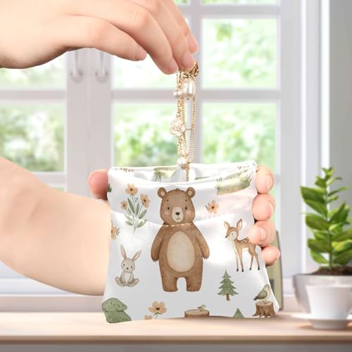 Forest Animals Coin Purse Leather Pouch Change Purse, Squeeze Coin Pouch for Cards, Keys & Lipsticks, Unisex4