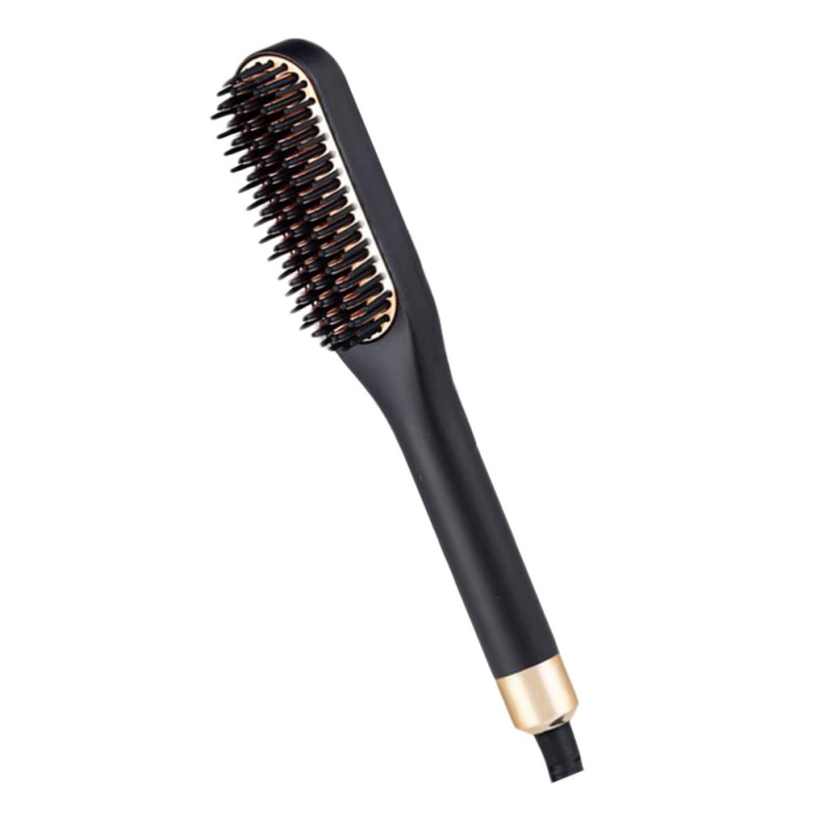 Cepillo Peine Alisador Negro para Vello Facial y Cabello Fino Control de Temperatura Preciso y 3 Ajustes de Calor para Moldear y Peinar Fácilmente